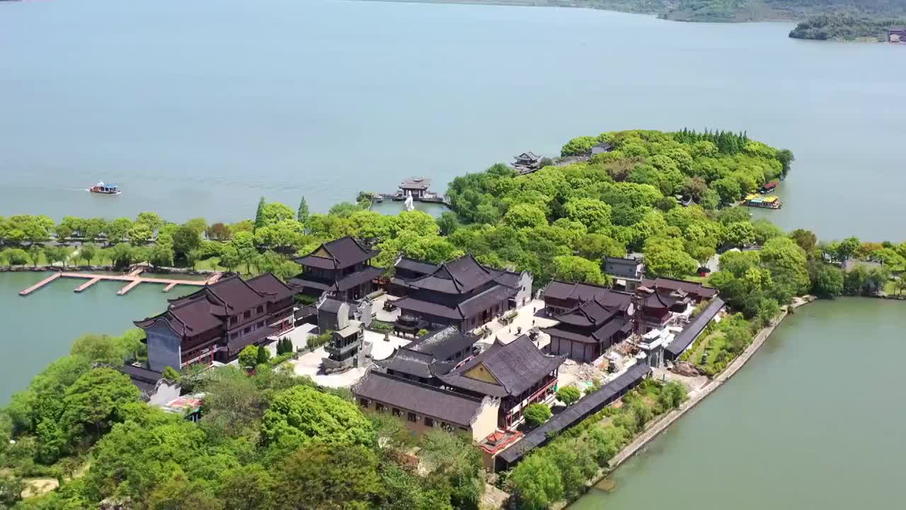 宁波东钱湖湖心岛风光视频素材