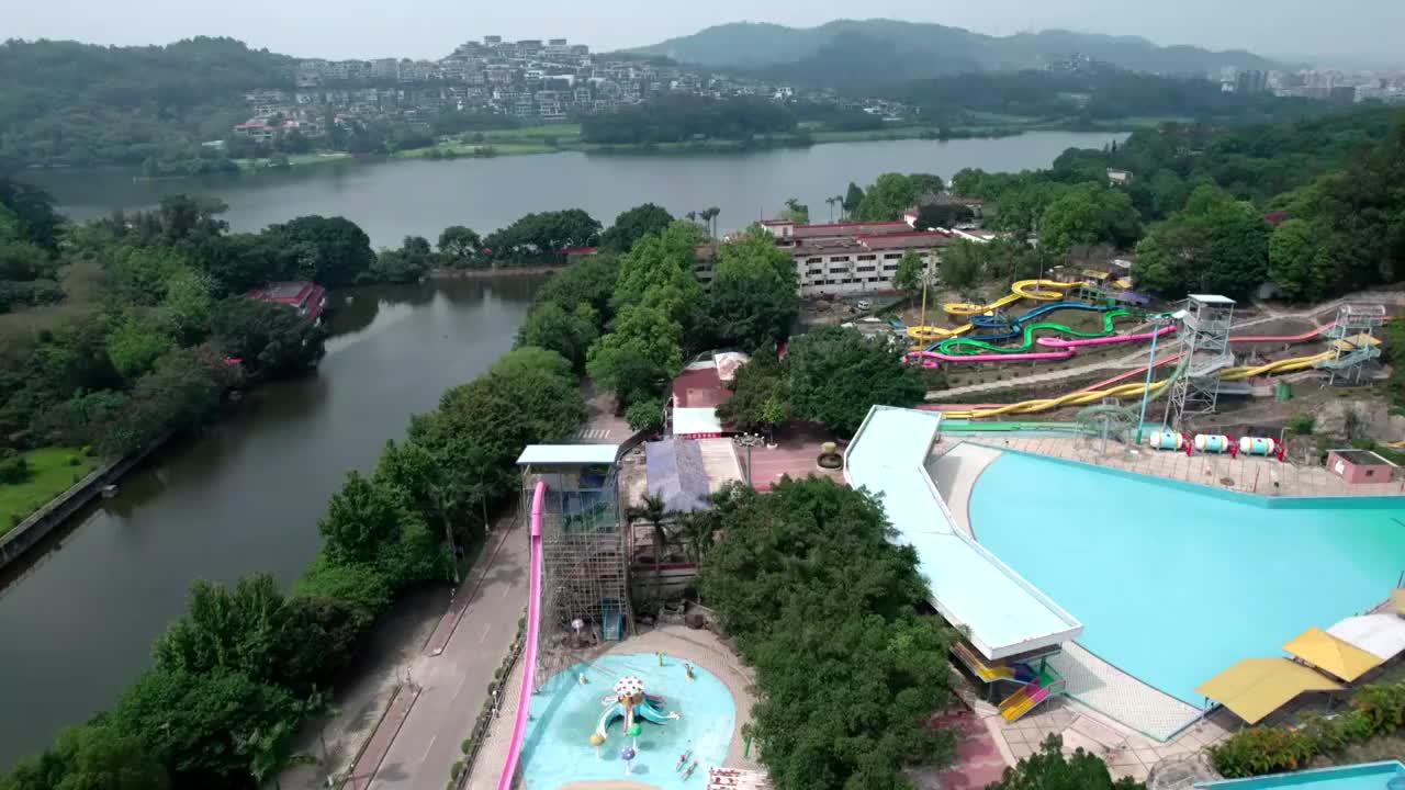 广州白云区南湖国家旅游度假区大河马水上世界视频素材