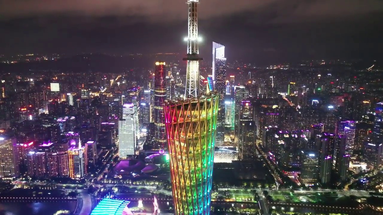 广州塔夜景视频素材
