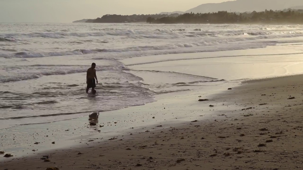 东南亚菲律宾海边日落空境村民生活视频素材