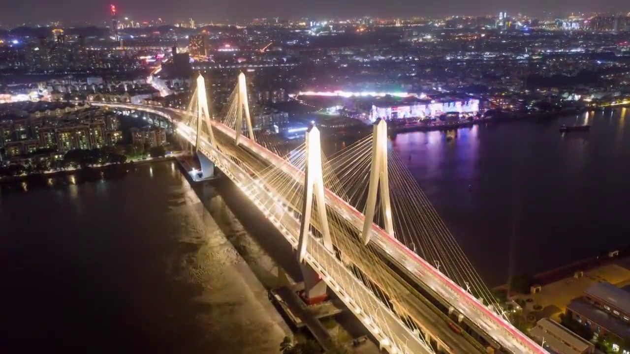 广州番禺洛溪大桥视频素材