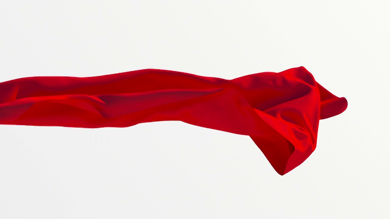 3D空中票务的红色绸缎视频素材