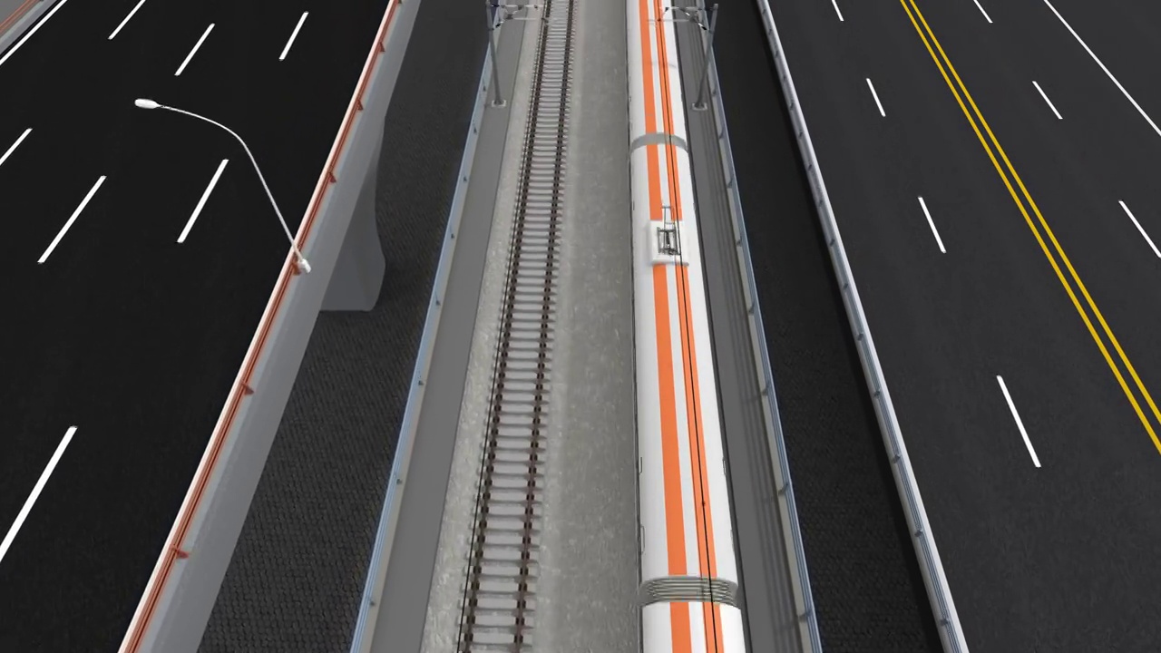 三维图形高速铁路和公路视频素材