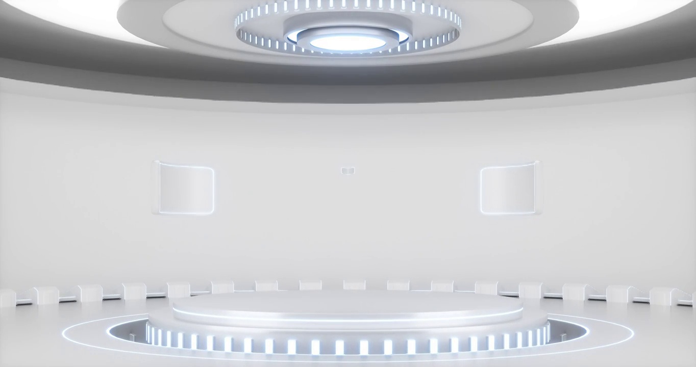 3D渲染的动态科幻灯光展台视频素材