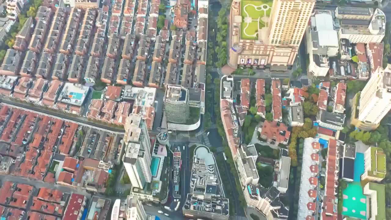 上海 南京西路 上海展览中心 静安CBD  航拍 4K视频视频下载