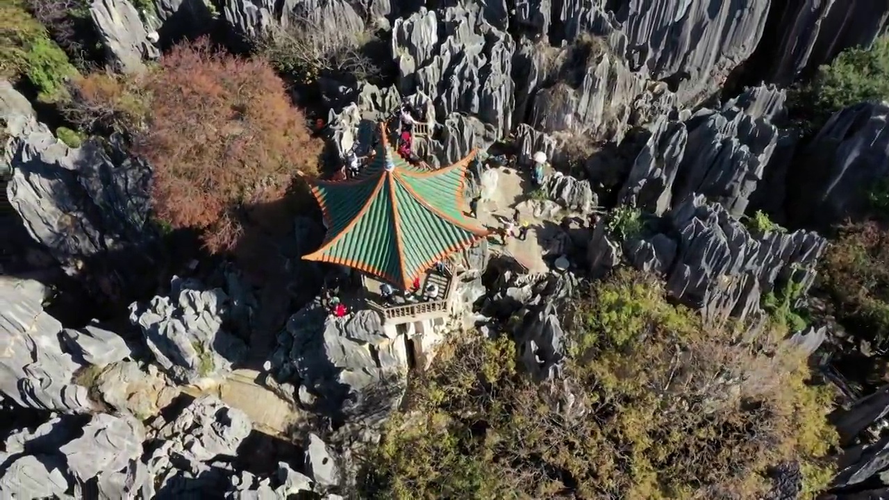 中国云南省石林景区航拍视频素材视频素材
