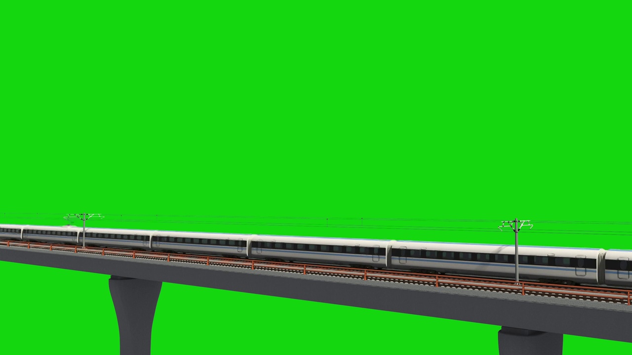 三维图形绿色背景高速铁路素材视频素材