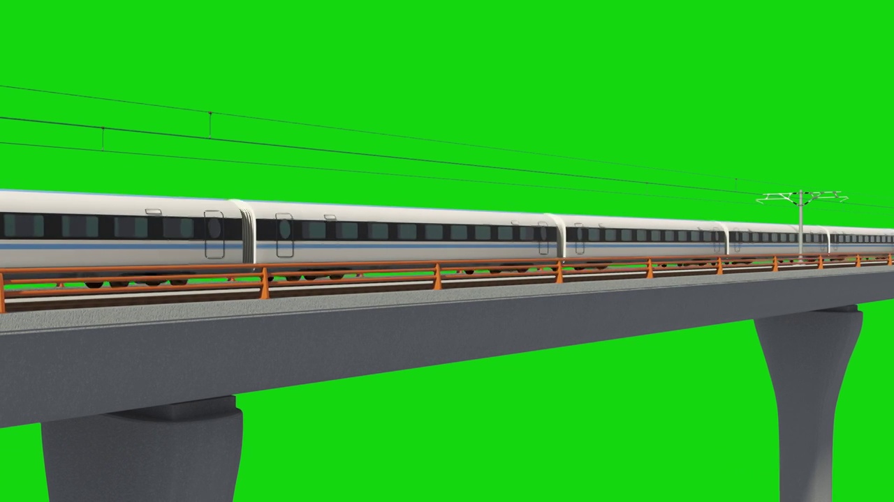 三维图形绿色背景高速铁路素材视频素材