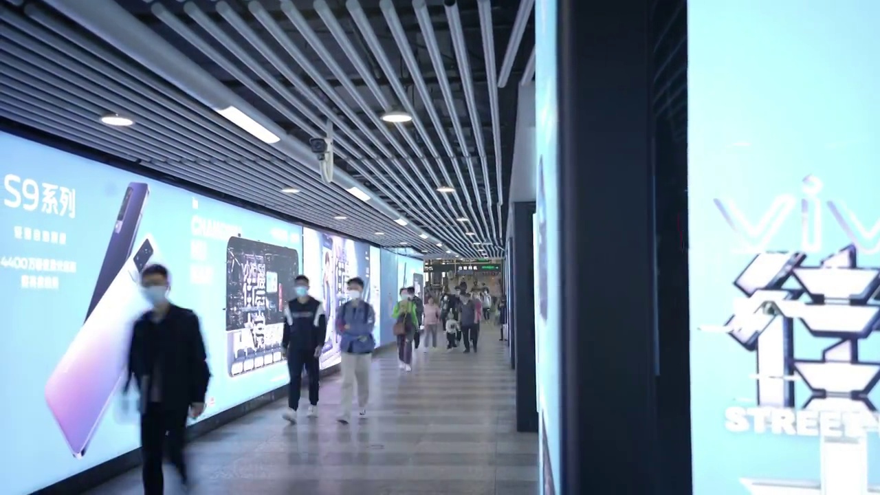 长沙国金街五一广场地铁人群延时摄影视频下载