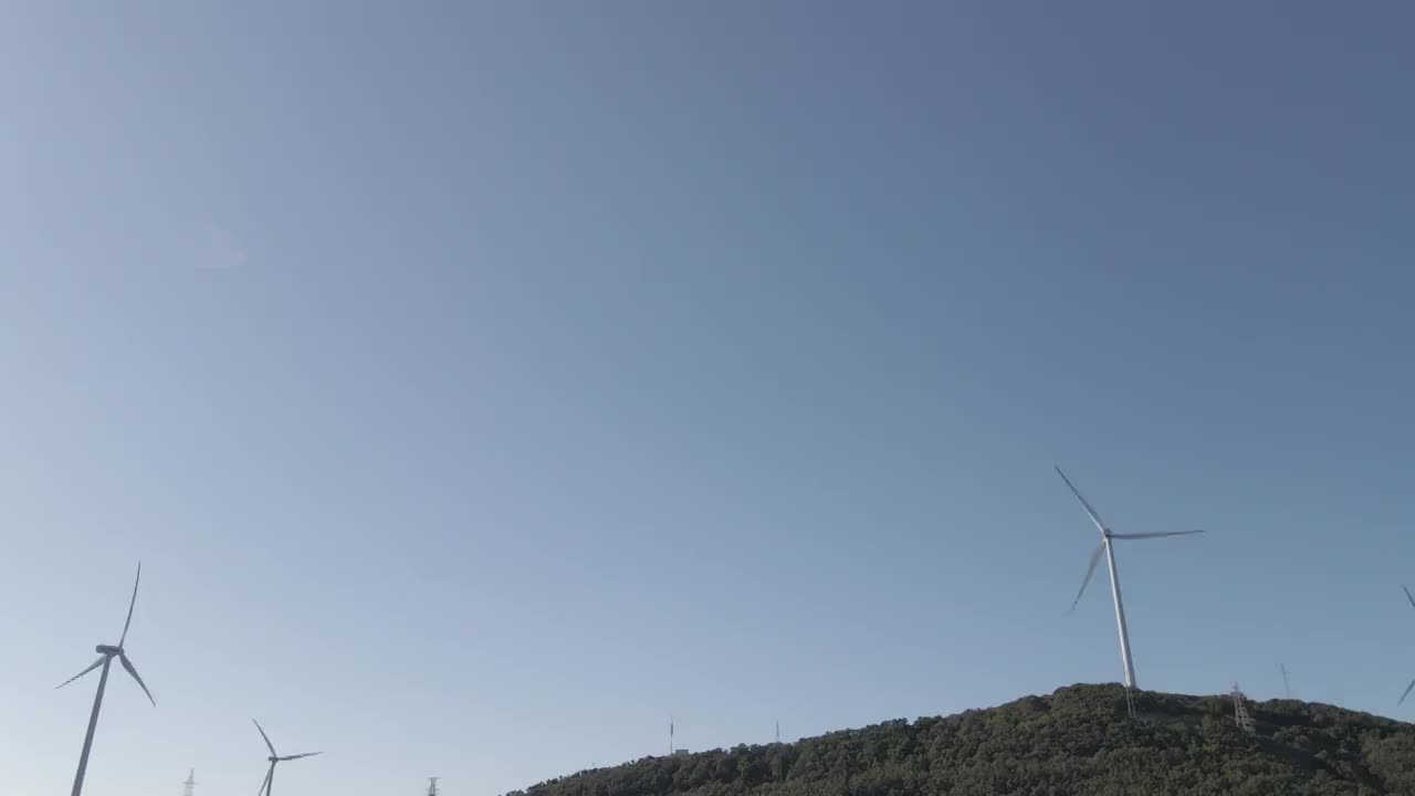 新能源风电机航拍视频下载
