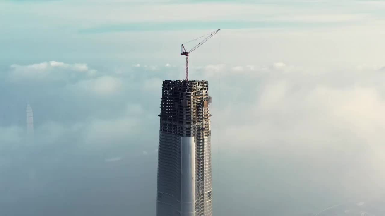 在建设中的武汉第一高楼视频下载