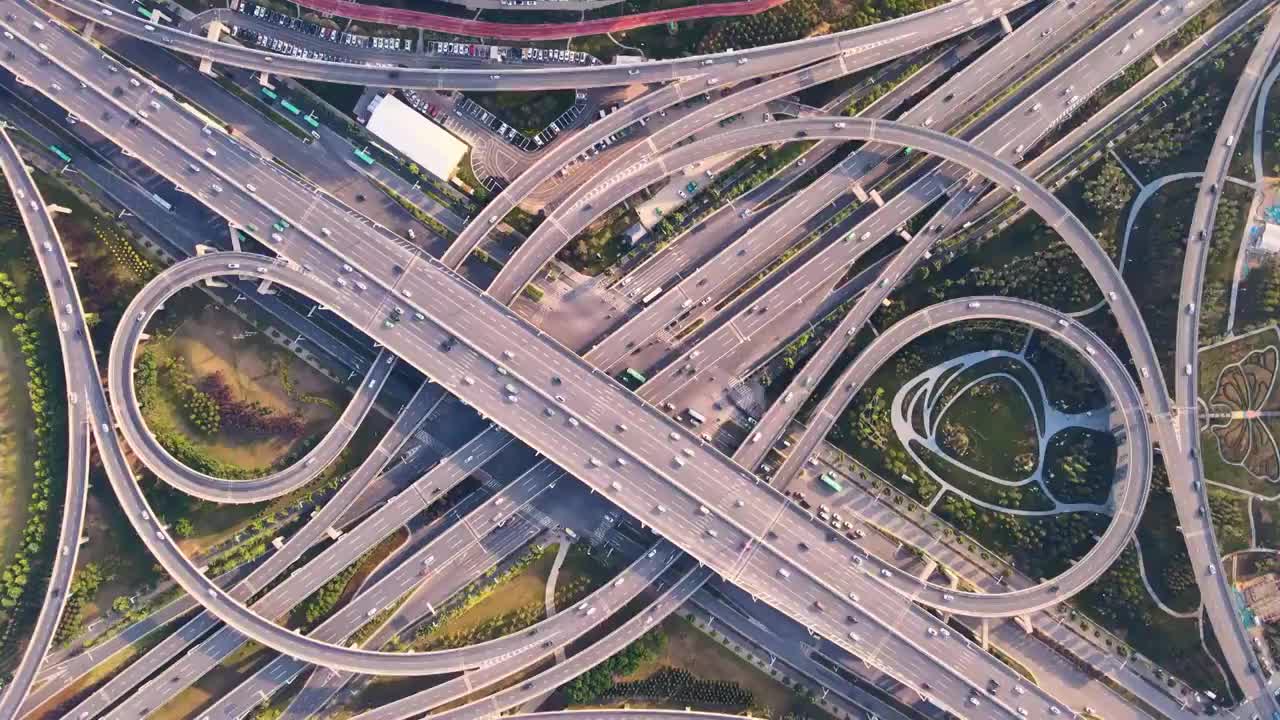 航拍郑州市中州大道立交桥视频素材