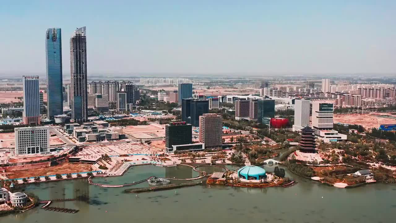航拍银川城市风景视频素材