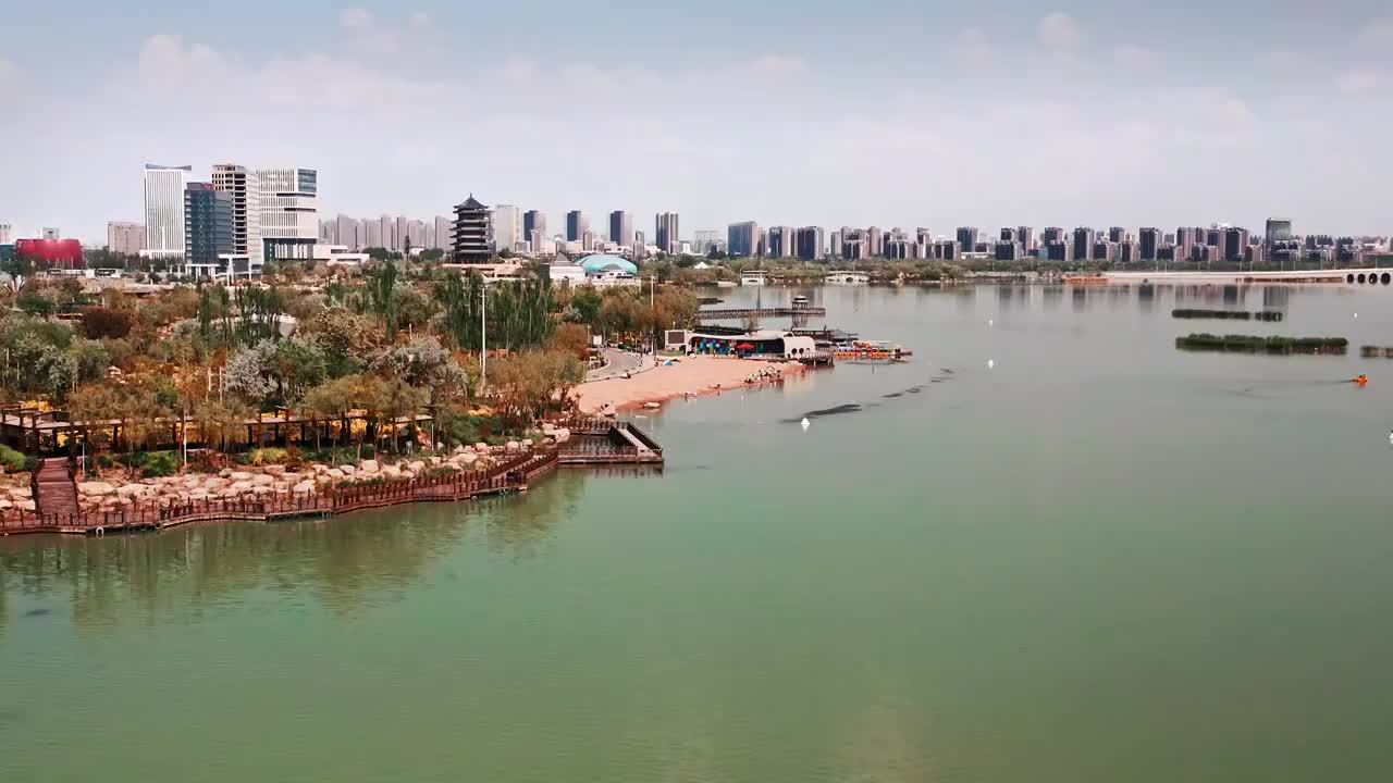 航拍银川城市风景视频下载