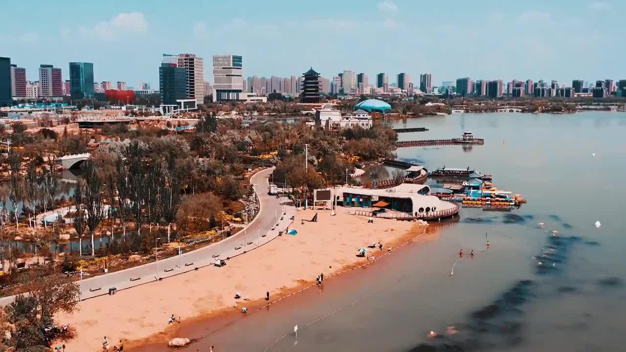 航拍银川城市风景视频素材