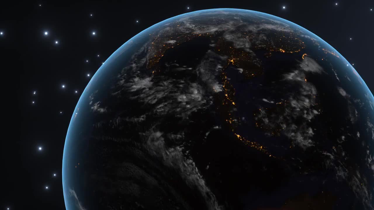 太空中的地球，三维动画视频素材