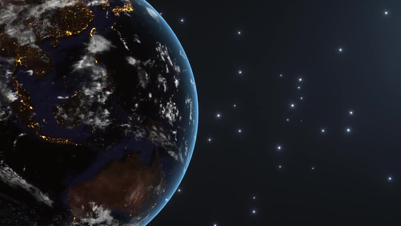 太空中的地球，三维动画视频素材