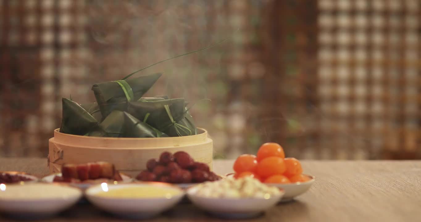 粽子与食材特写视频素材