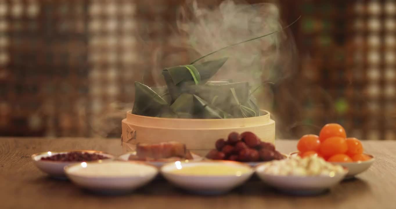 粽子与食材特写视频下载