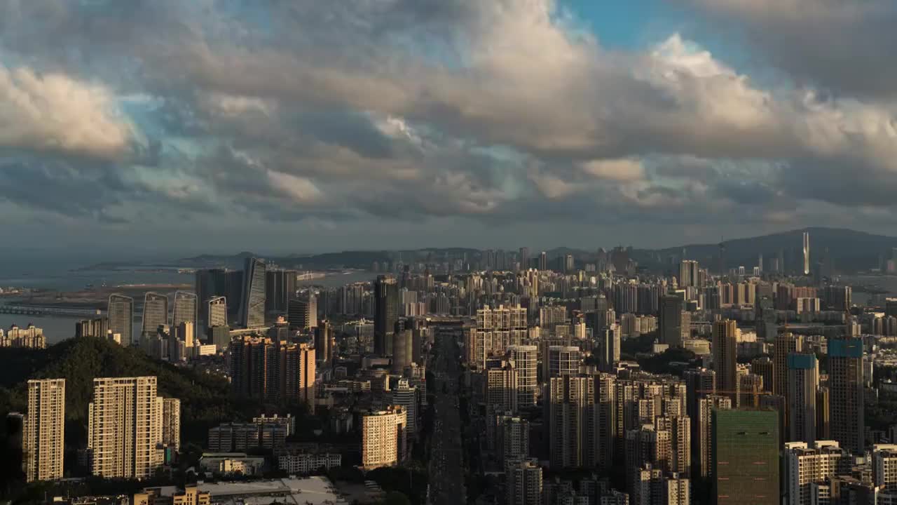 珠海板樟山城市风光夜景视频素材