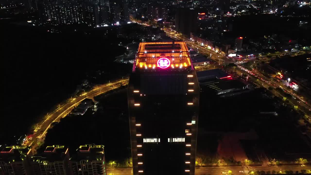 广东省惠州市惠阳区行政中心好益康酒店航拍视频下载