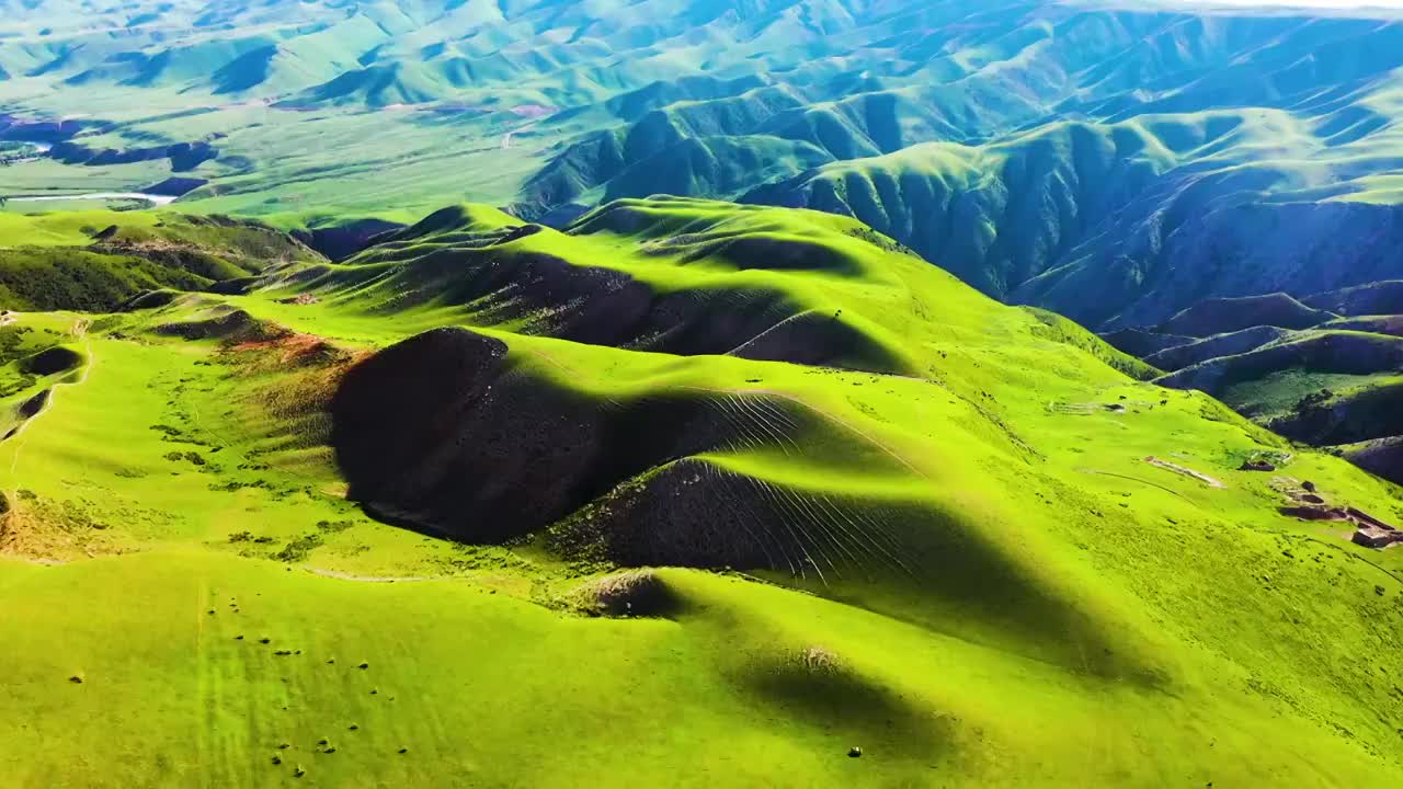 新疆维吾尔自治区喀拉峻景区人体草原视频素材