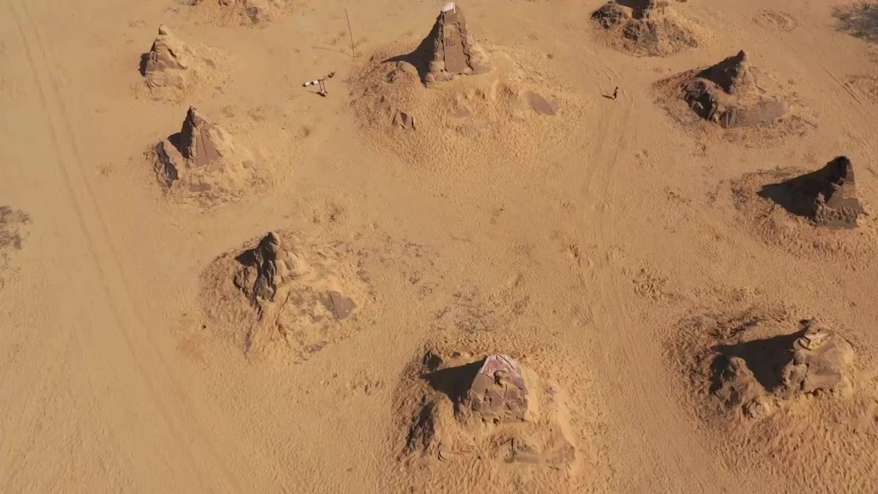沙雕航拍视频素材
