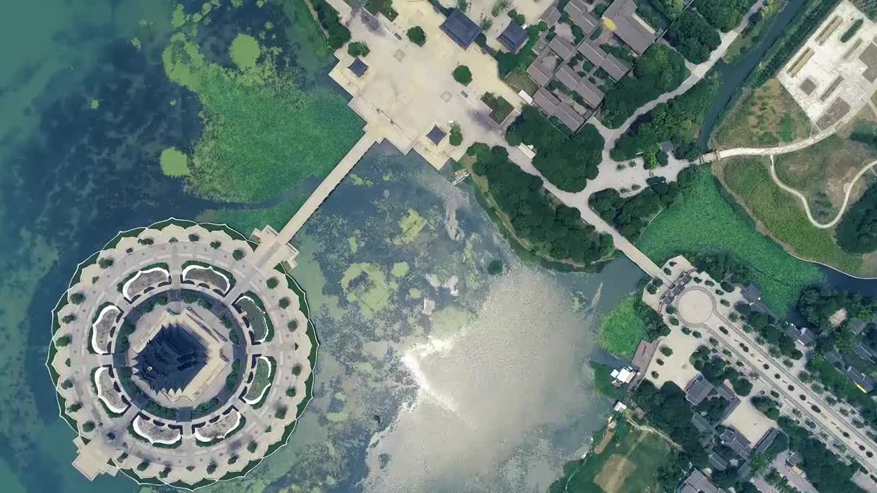 航拍苏州重元寺建筑视频素材