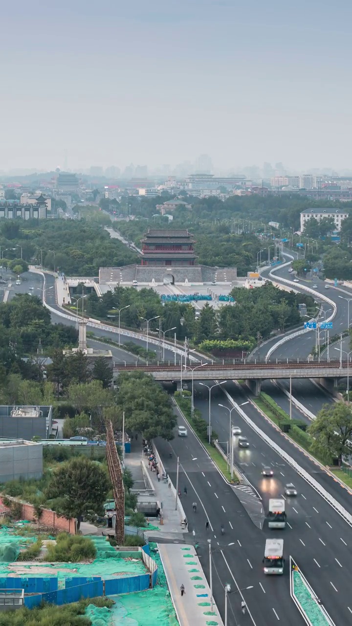 北京永定门日转夜延时摄影视频素材