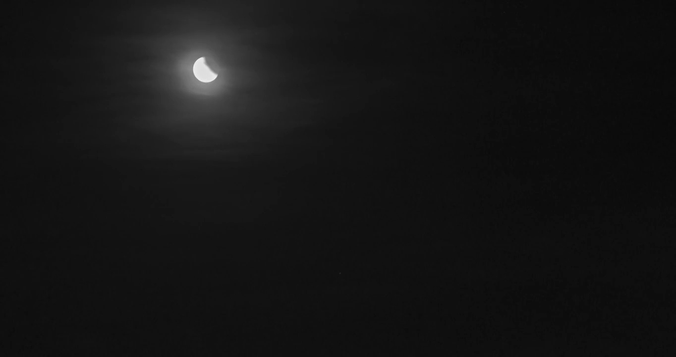 广州夜空月食天文现象延时摄影视频素材
