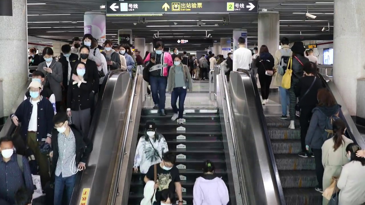 上海地铁站人流人群视频素材