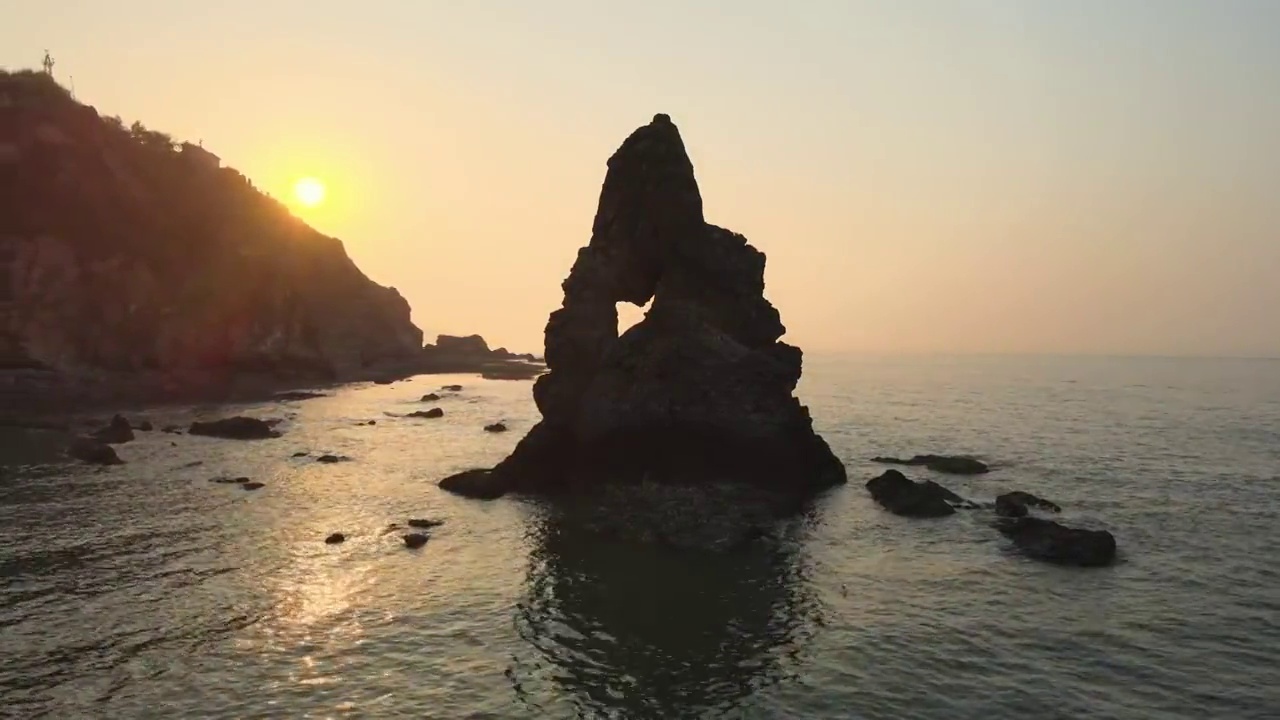 航拍青岛市石老人旅游度假区视频素材