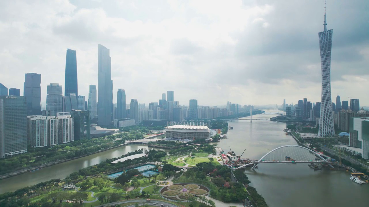 广州航拍城市地标视频素材