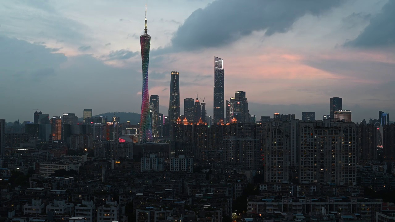 广州城市日落视频素材
