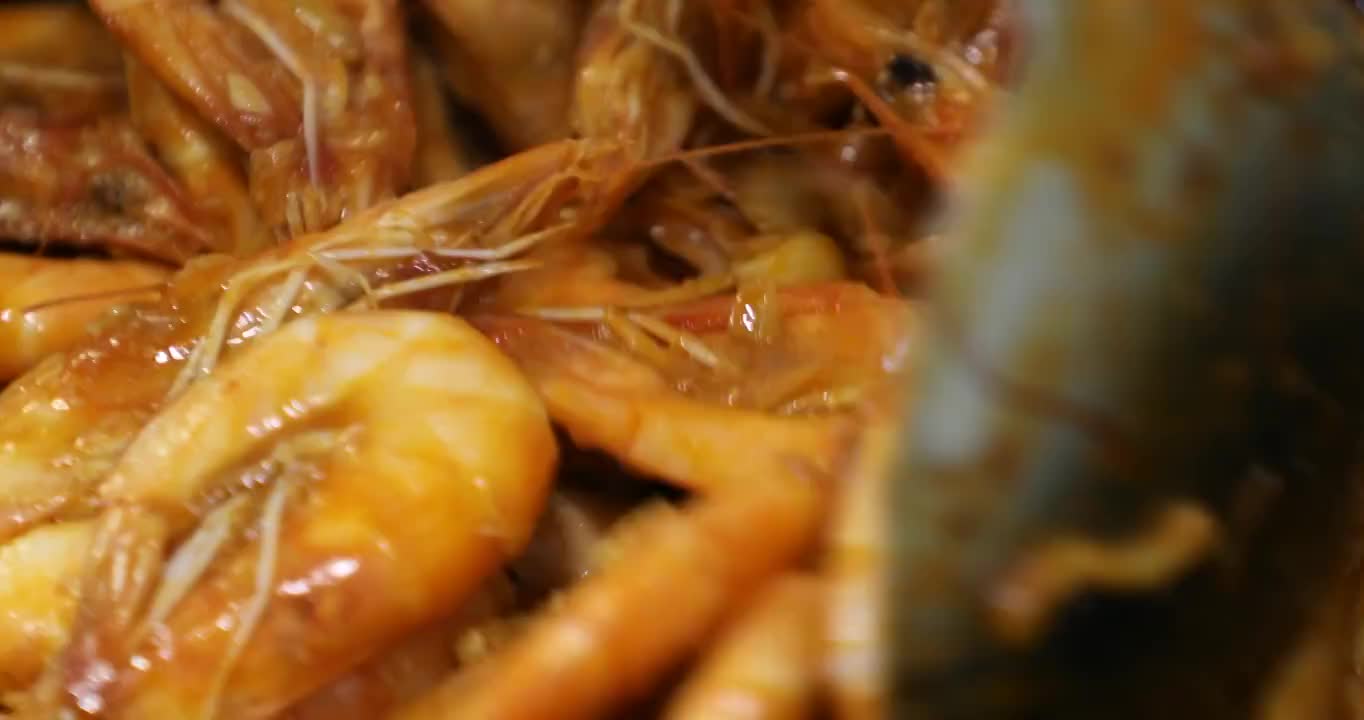 炒大虾视频素材