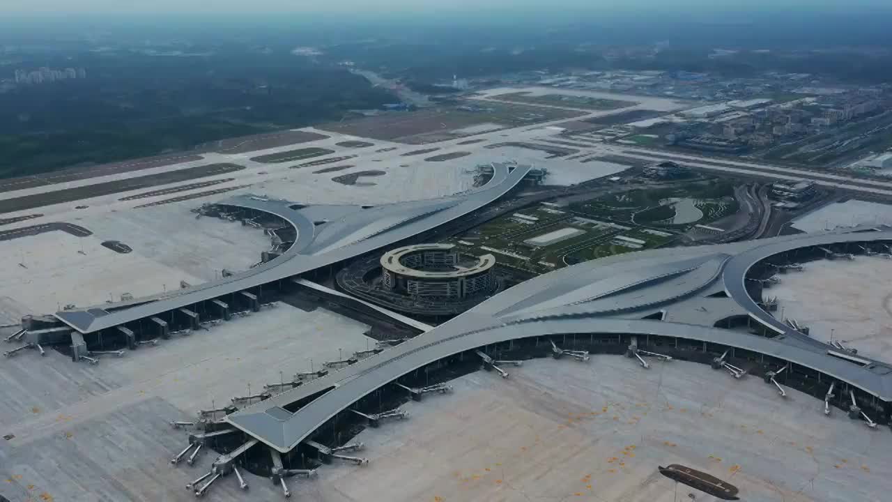 成都天府国际机场开航进入倒计时视频素材