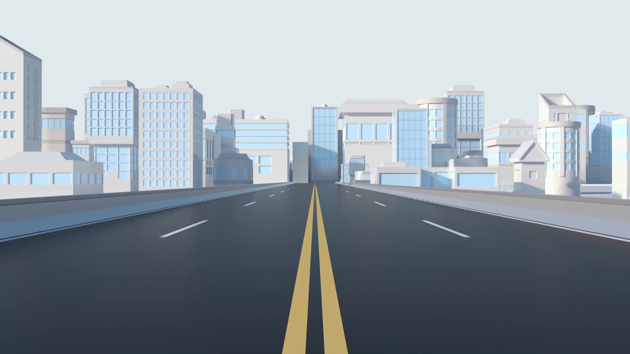 城市与道路 3D渲染视频素材