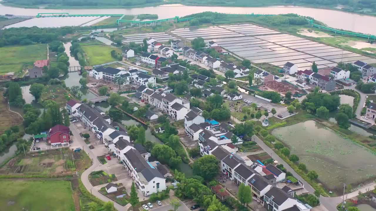 苏州相城区冯梦龙村航拍视频素材