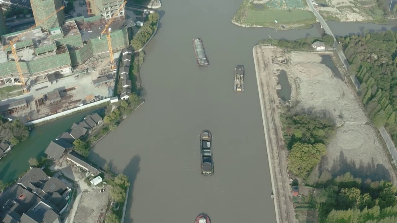 航拍京杭大运河视频素材