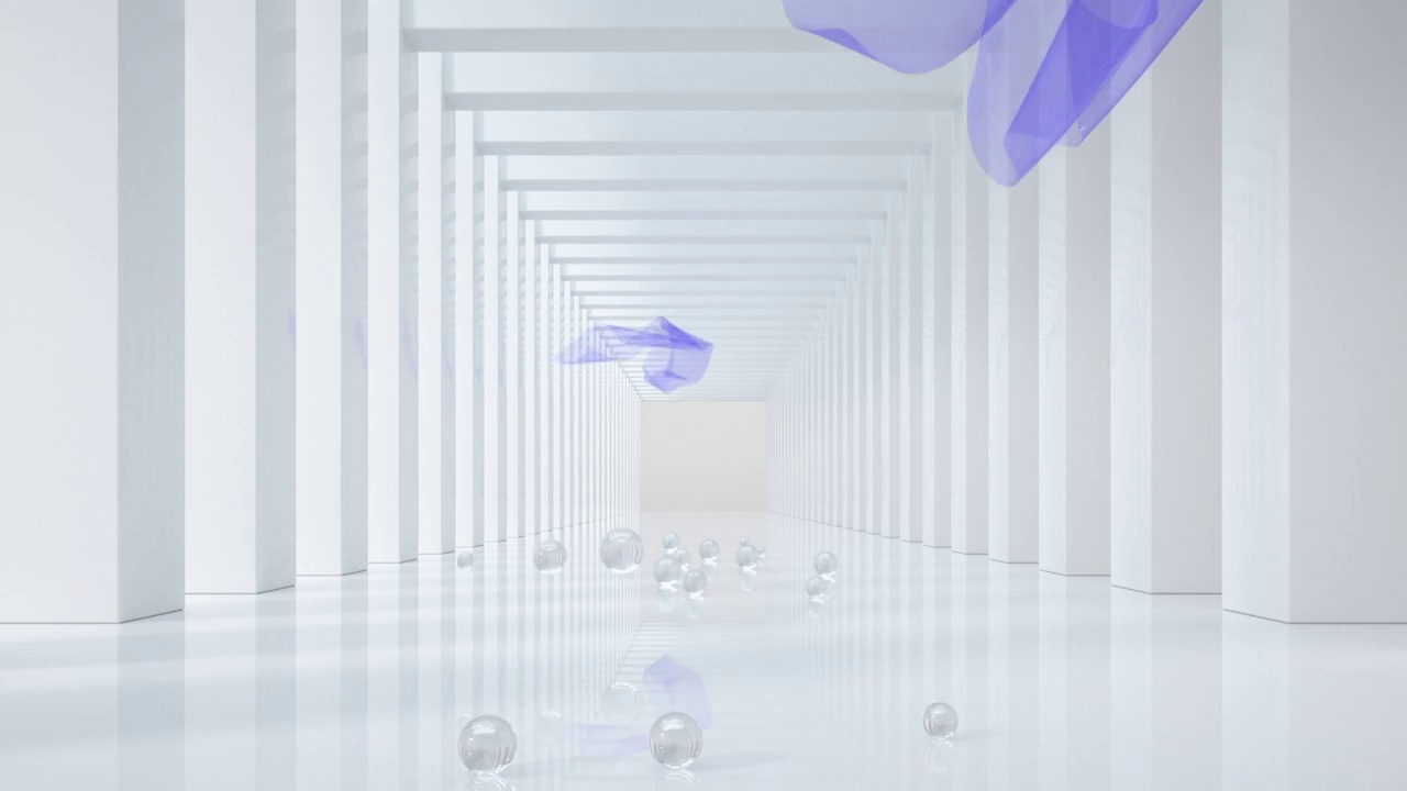 简洁室内走廊，三维特效动画视频下载