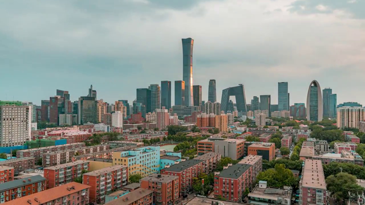 北京国贸日转夜视频素材