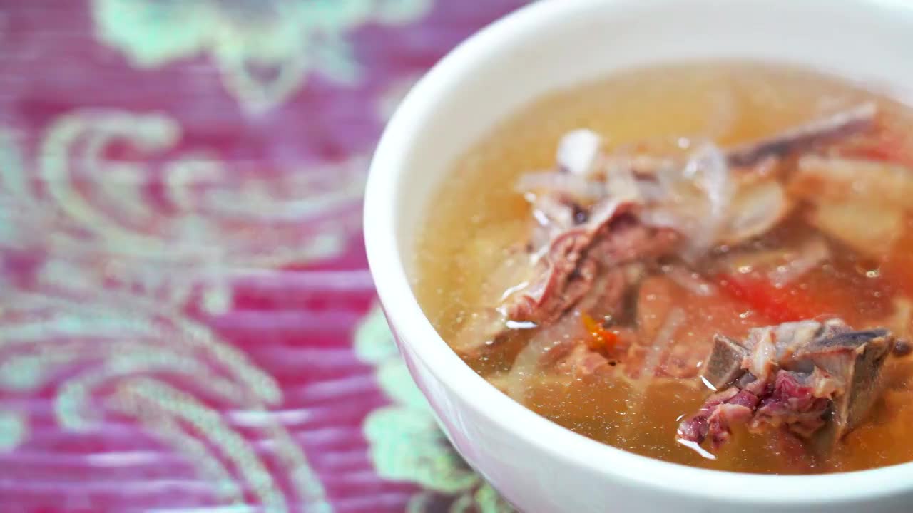 新疆老城区喀什特色美食缸子肉视频素材