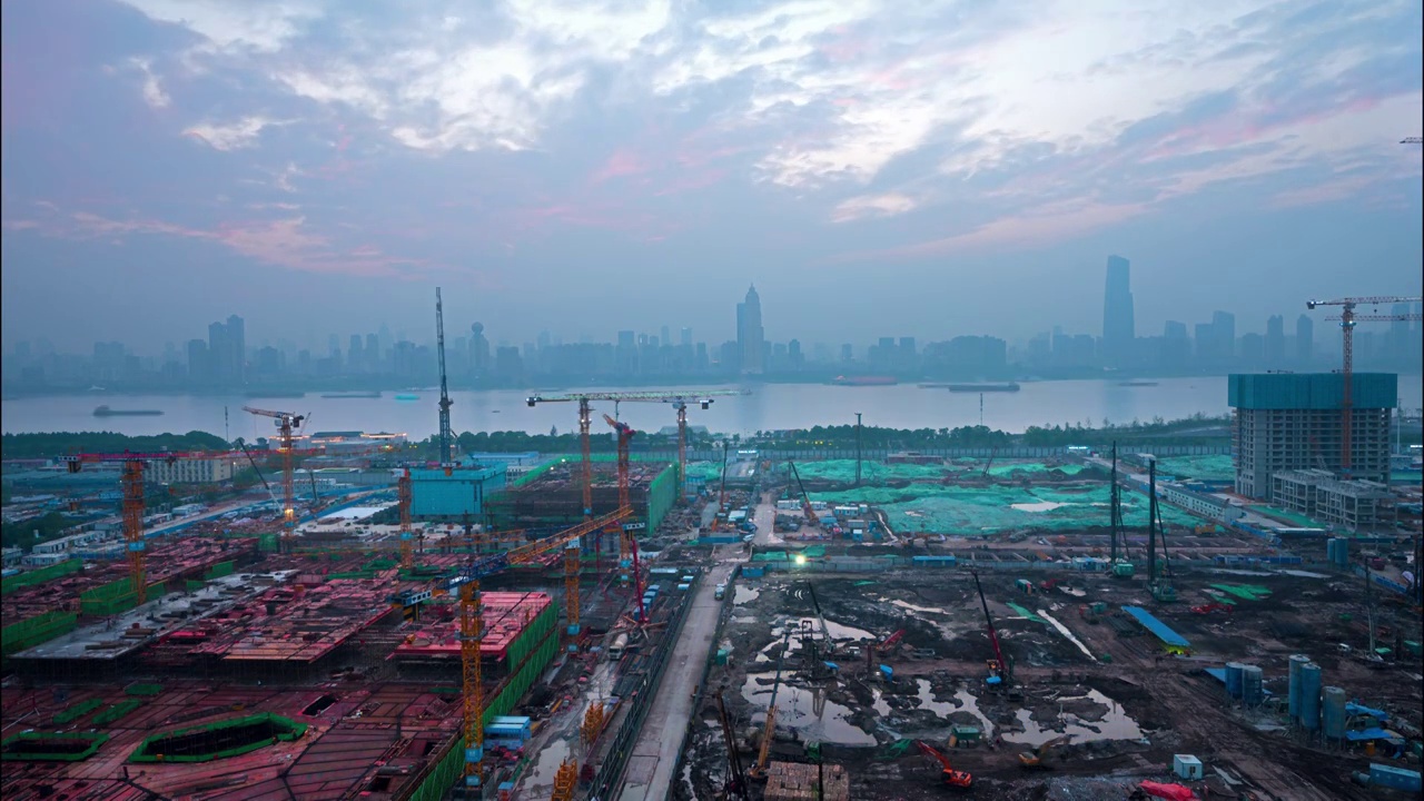 武汉城市建设延时摄影视频下载
