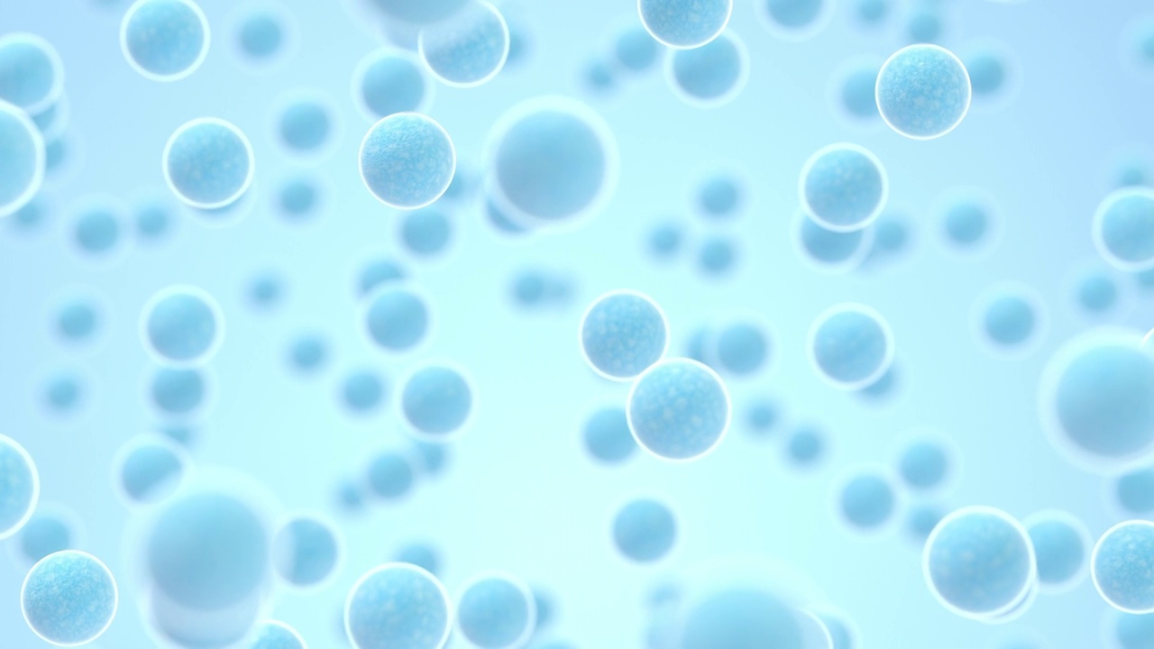 蓝色背景下的细菌 3D渲染视频素材
