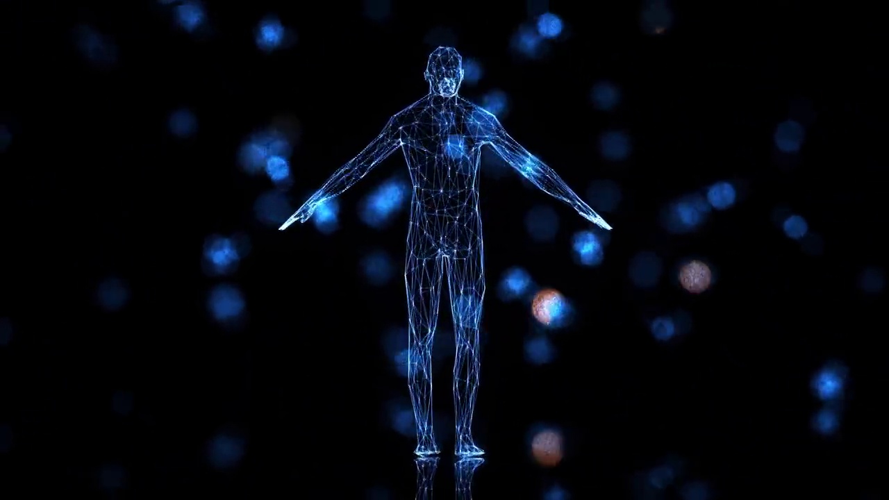 线条粒子组成的科技概念三维动画视频下载