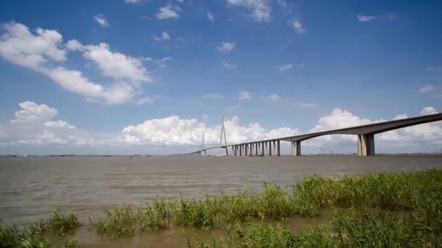 长江苏通大桥延时视频素材