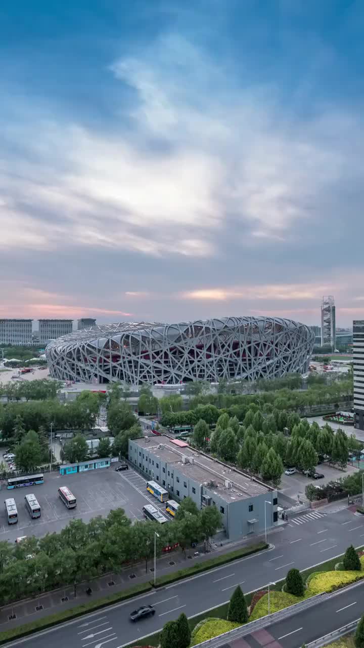 北京鸟巢风光视频素材