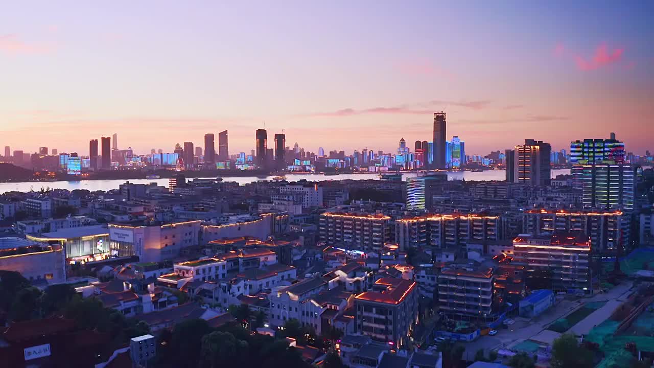长江和武汉城市风光视频素材