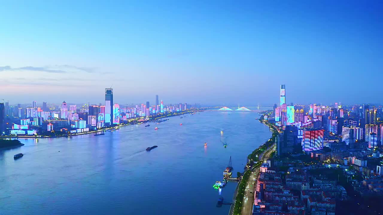 长江和武汉城市风光视频素材