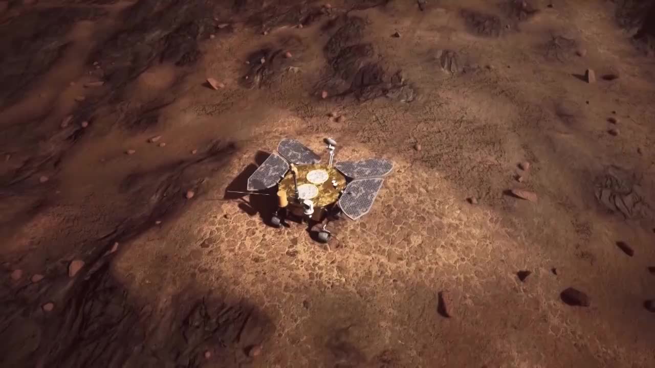 祝融号降落火星模拟特效视频素材